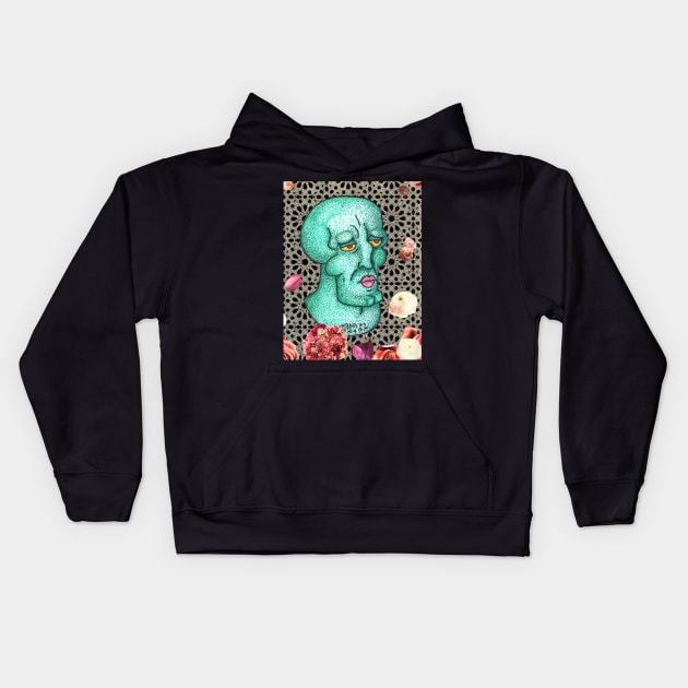 Handsome Squidward Kids Hoodie by nannonthehermit